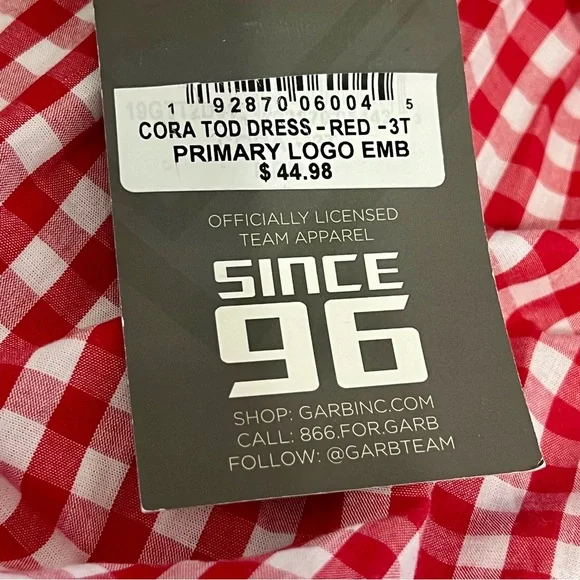 NWT- Red/White Gingham Check Child’s Dress - Size 3T‎ - University South Alabama - Picture 12 of 12